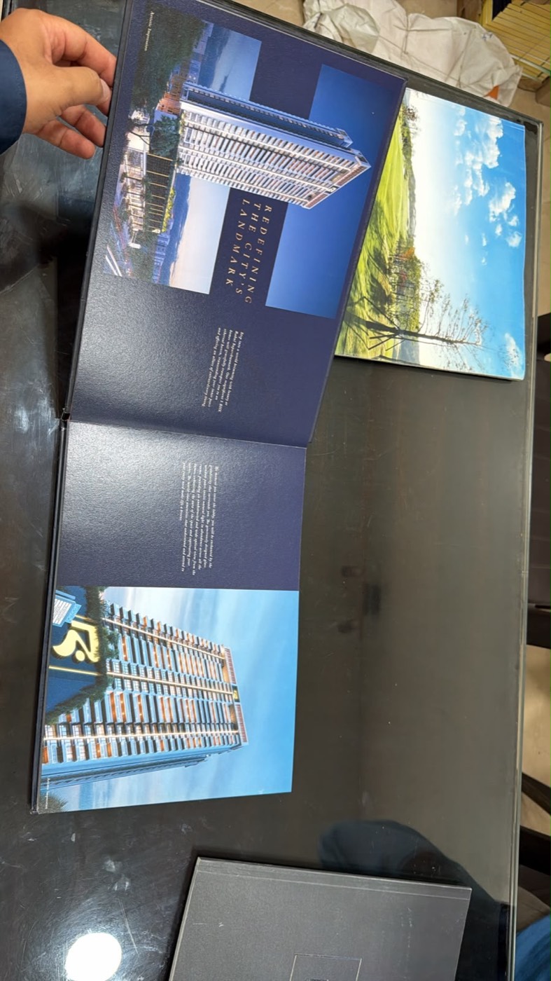 Hard-bound brochure for a residential tower project.